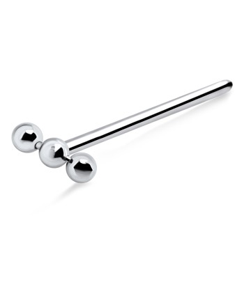 3 Balls Shaped Silver Straight Nose Stud NSKA-48